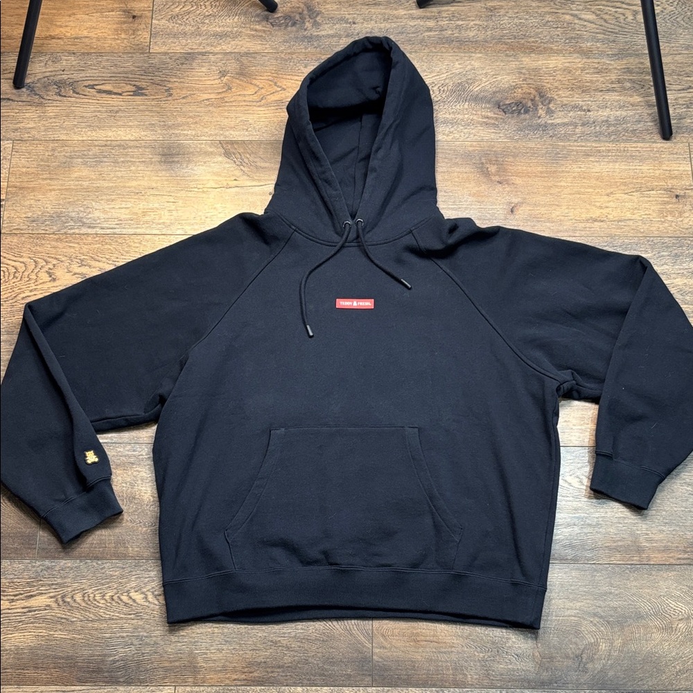 Teddy Fresh Black Hoodie with Red Logo